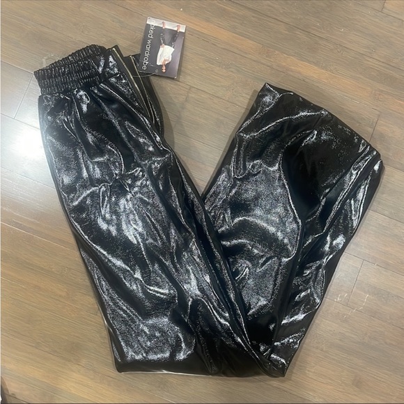 Brand New!!!!Wide Black Faux Leather Pants - Picture 2 of 4